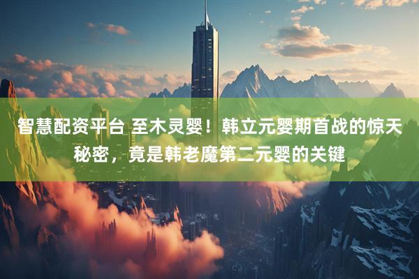 智慧配资平台 至木灵婴！韩立元婴期首战的惊天秘密，竟是韩老魔第二元婴的关键